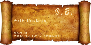 Volf Beatrix névjegykártya